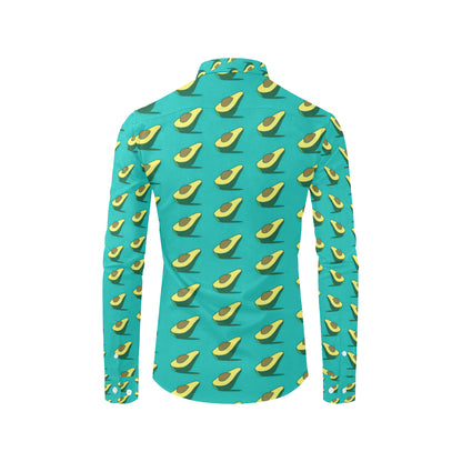 Avocado Pattern Print Design 03 Men's Long Sleeve Shirt