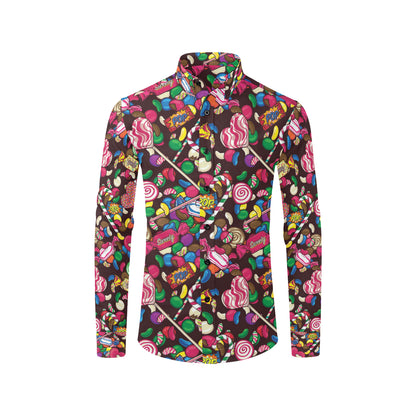 Candy Pattern Print Design CA02 Men's Long Sleeve Shirt