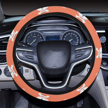 Bichons Frise Pattern Print Design 02 Steering Wheel Cover with Elastic Edge