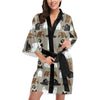 Bear Pattern Print Design BE03 Women's Short Kimono