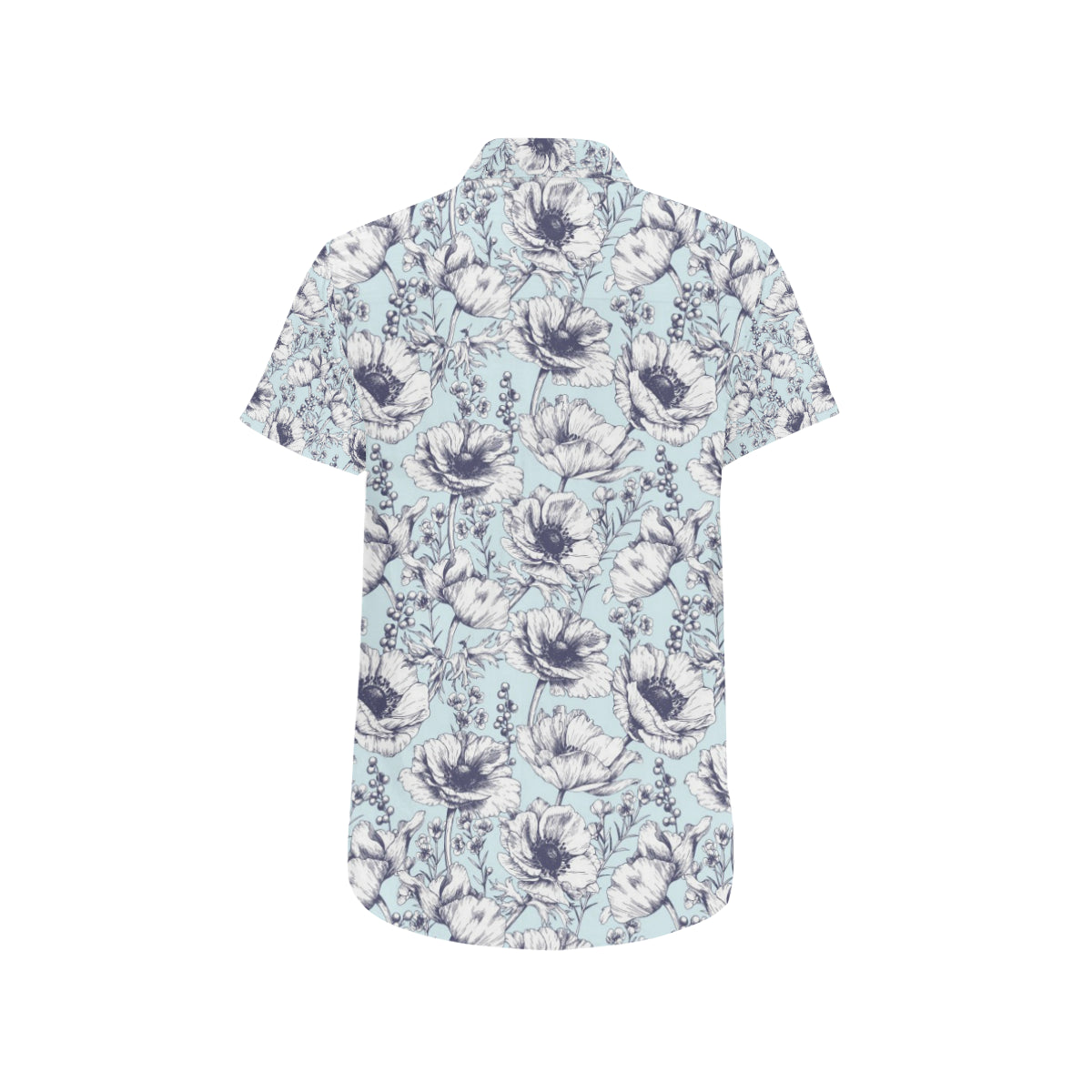 Anemone Pattern Print Design 02 Men's Short Sleeve Button Up Shirt