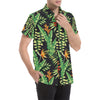 Hawaiian Flower Tropical Palm Leaves Men's Short Sleeve Button Up Shirt