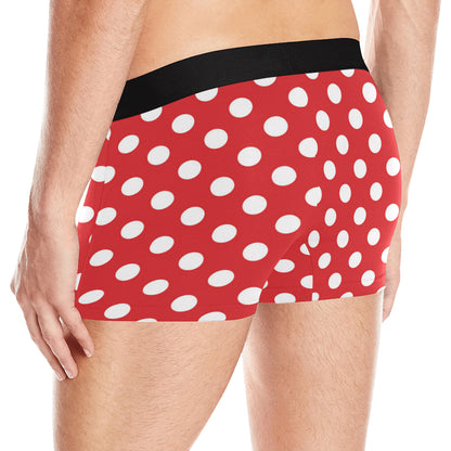 Polka Dot Red Pattern Print Design 04 Men's Boxer Briefs
