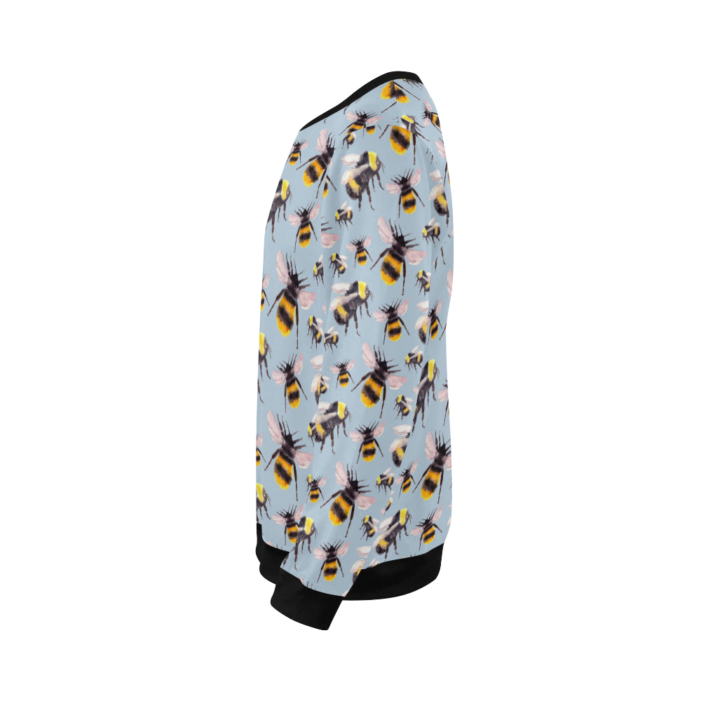 Bee Pattern Print Design BEE08 Men Long Sleeve Sweatshirt