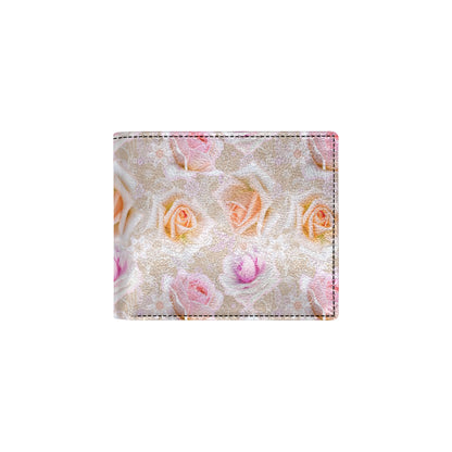 Rose Pattern Print Design RO011 Men's ID Card Wallet