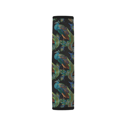 Peacock Pattern Print Design A04 Car Seat Belt Cover