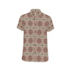 Calendar Aztec Print Pattern Men's Short Sleeve Button Up Shirt