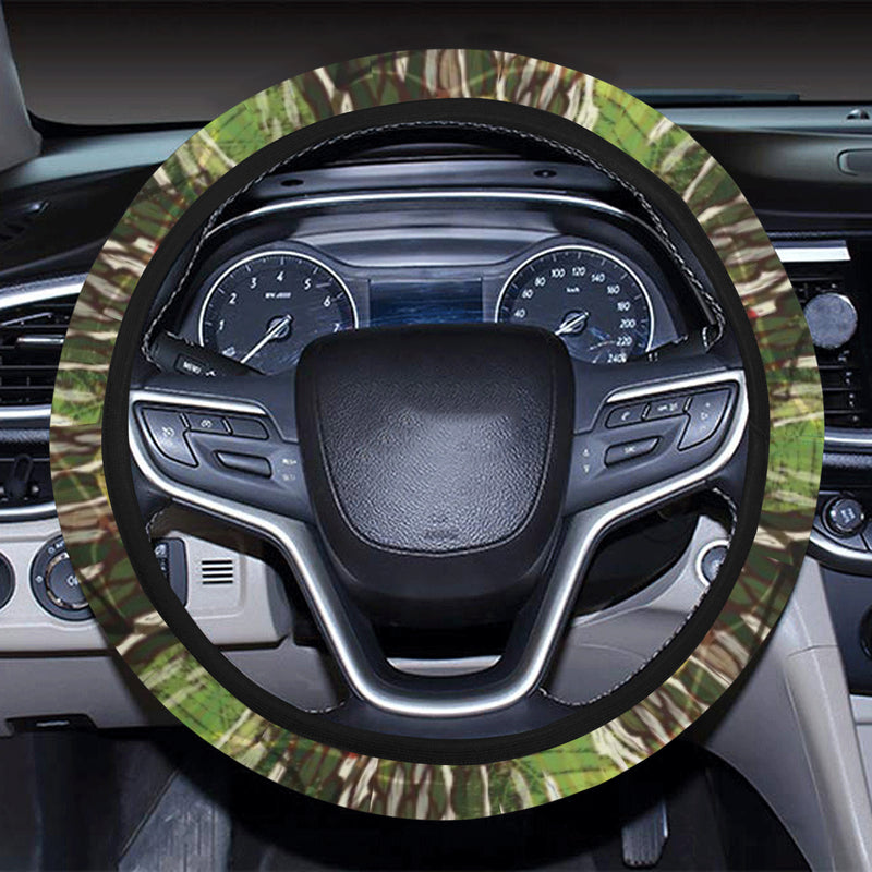 Camouflage Realtree Pattern Print Design 02 Steering Wheel Cover with Elastic Edge