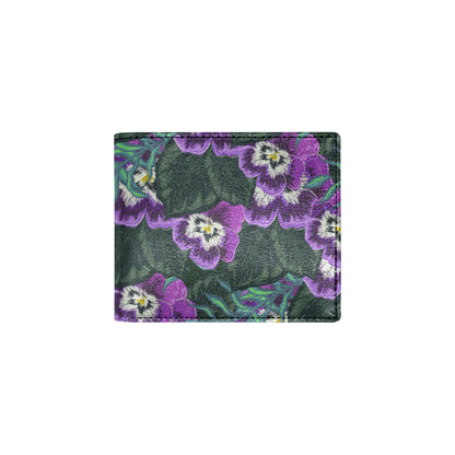 Pansy Pattern Print Design PS07 Men's ID Card Wallet