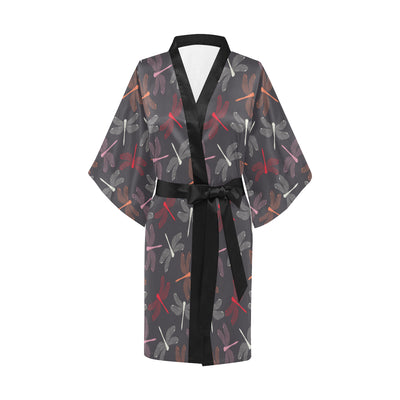 Dragonfly Pattern Print Design 01 Women's Short Kimono