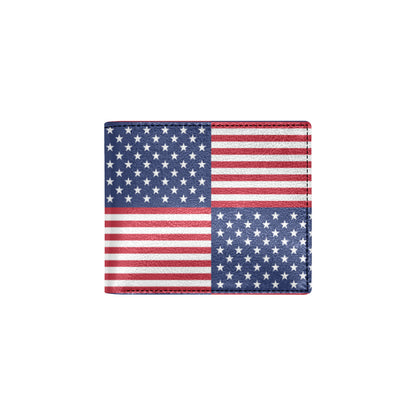 Patriotic US Flag Pattern Print Design A03 Men's ID Card Wallet