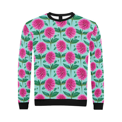 Dahlia Pattern Print Design DH08 Men Long Sleeve Sweatshirt