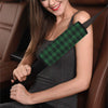 Green Tartan Plaid Pattern Car Seat Belt Cover