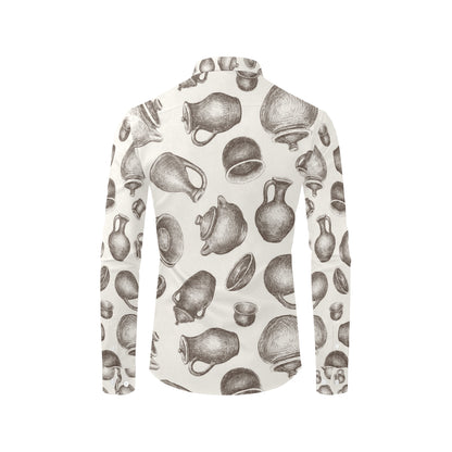 Pottery Pattern Print Design A01 Men's Long Sleeve Shirt