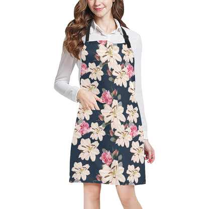 Lily Pattern Print Design LY04 Apron with Pocket