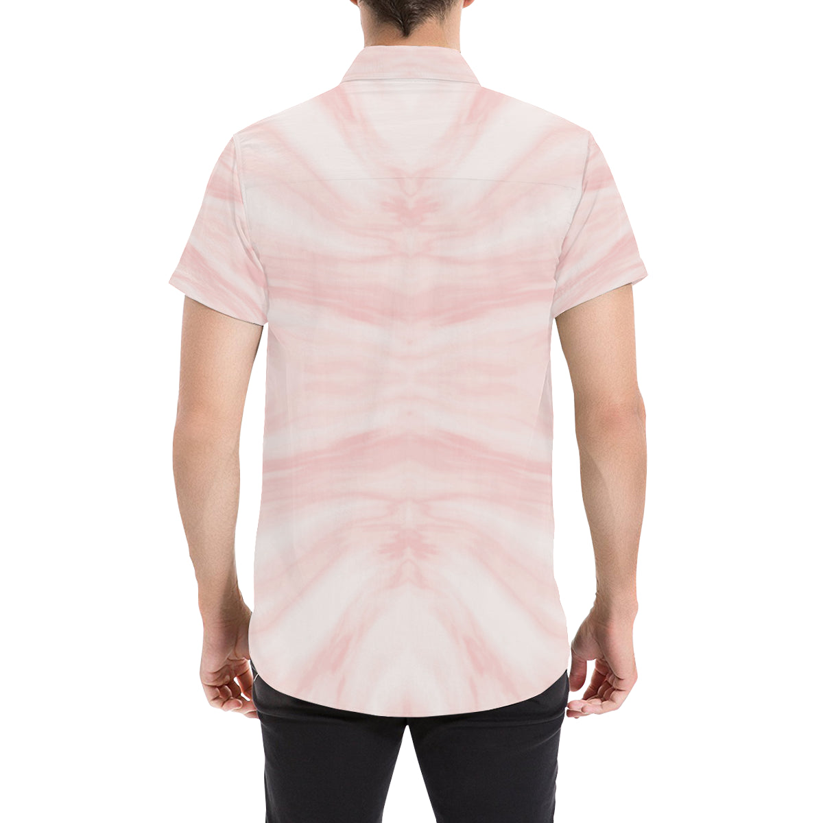 Marble Pattern Print Design 03 Men's Short Sleeve Button Up Shirt