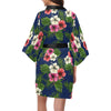 Hibiscus Pattern Print Design HB028 Women Kimono Robe