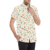 Beach Themed Pattern Print Design 05 Men's Short Sleeve Button Up Shirt