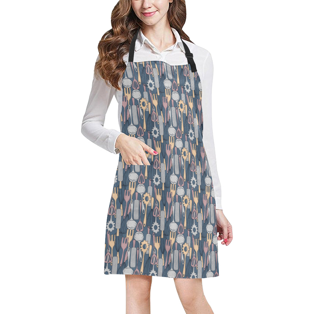 Cooking Kitchen Tools Pattern Print Design 05 Apron with Pocket