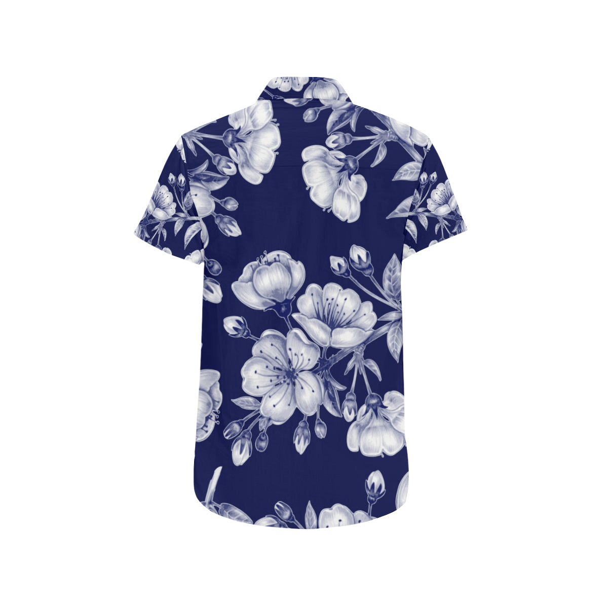Cherry Blossom Pattern Print Design CB01 Men's Short Sleeve Button Up Shirt