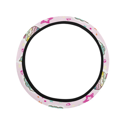 Cupcake Pattern Print Design CP03 Steering Wheel Cover with Elastic Edge