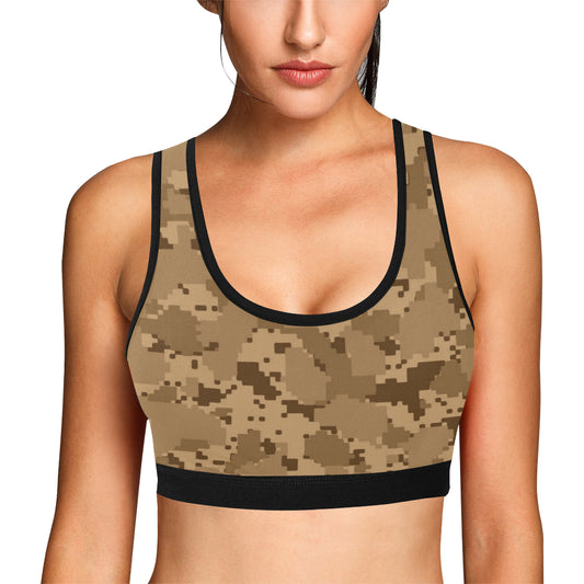 ACU Desert Digital Pattern Print Design 01 Sports Bra