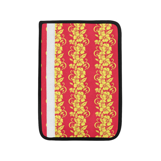 Orange Hibiscus Pattern Print Design HB018 Car Seat Belt Cover