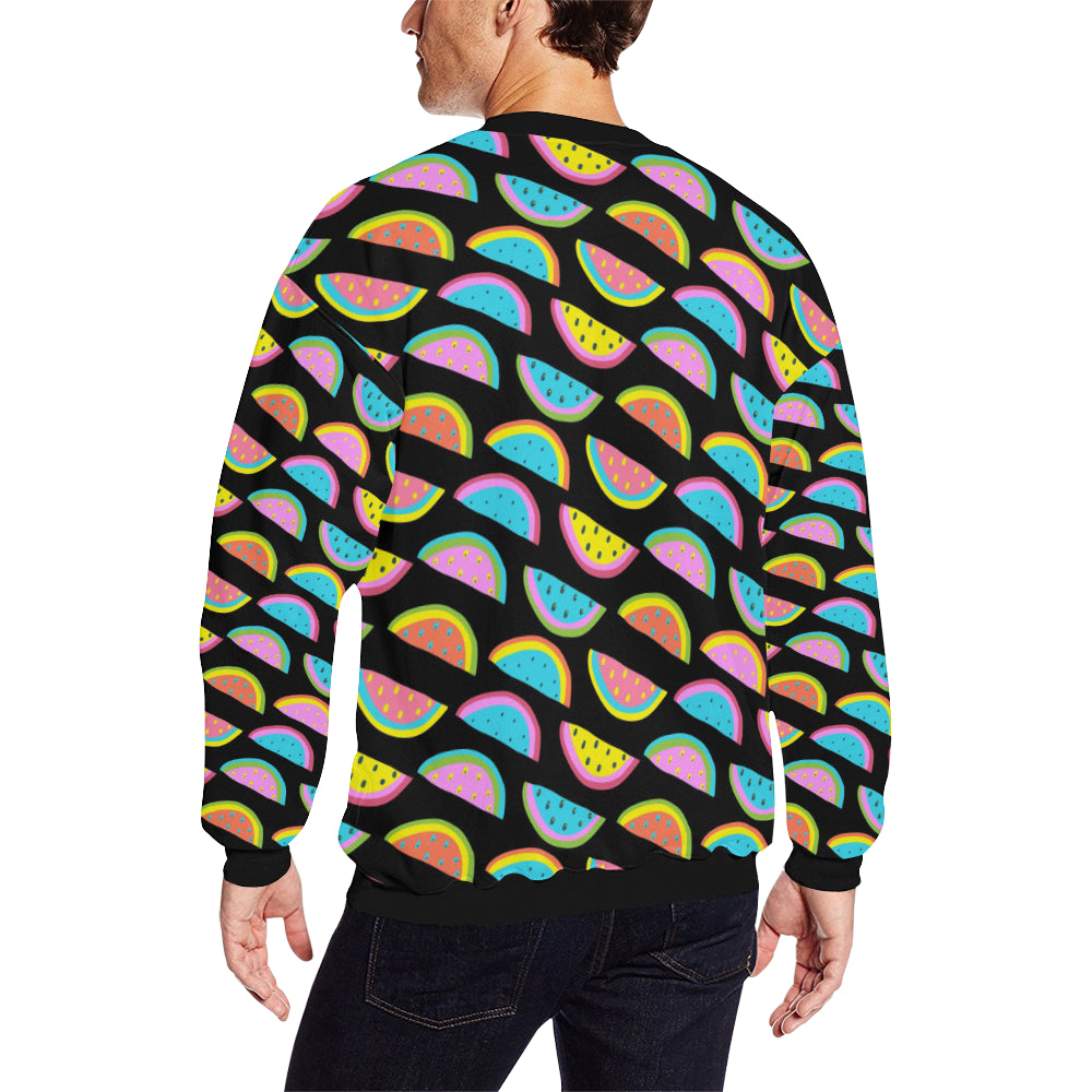 Watermelon Pattern Print Design WM08 Men Long Sleeve Sweatshirt