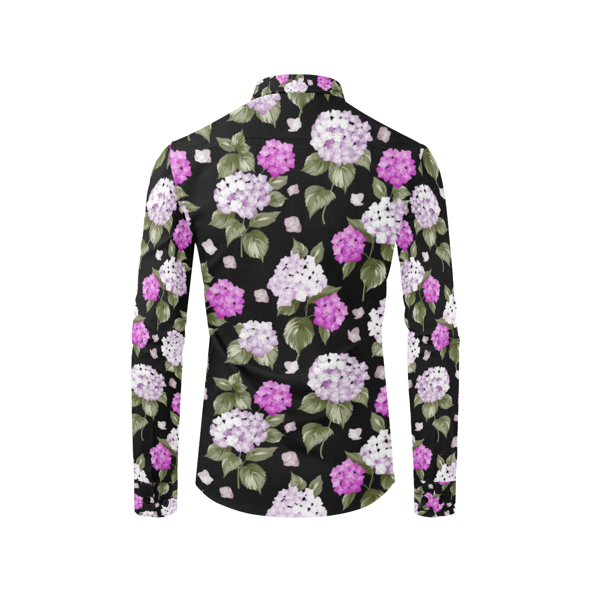 Hydrangea Pattern Print Design HD011 Men's Long Sleeve Shirt