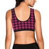 Pink Tartan Plaid Pattern Sports Bra