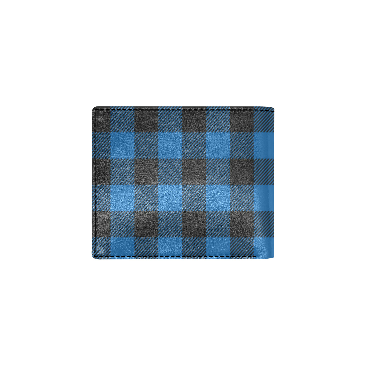 Buffalo check Blue Pattern Print Design 03 Men's ID Card Wallet