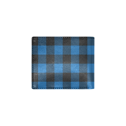 Buffalo check Blue Pattern Print Design 03 Men's ID Card Wallet