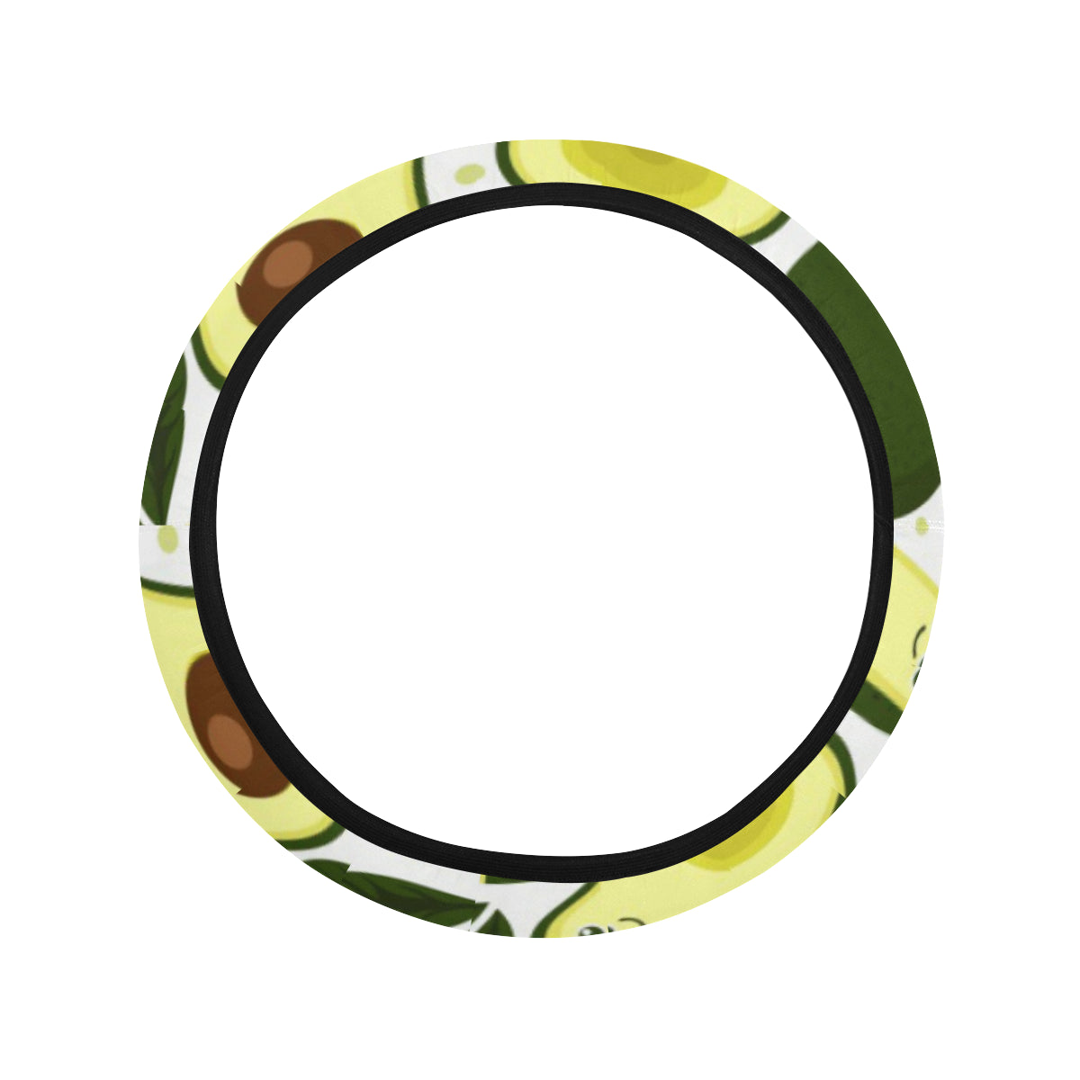 Avocado Pattern Print Design AC06 Steering Wheel Cover with Elastic Edge