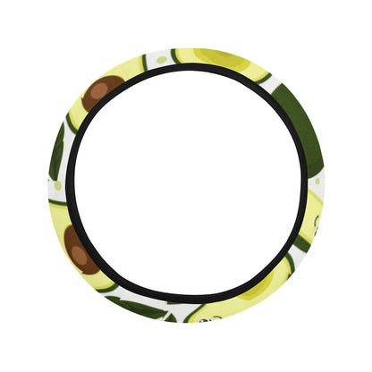 Avocado Pattern Print Design AC06 Steering Wheel Cover with Elastic Edge