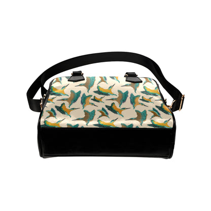Kingfisher Pattern Print Design 02 Shoulder Handbag