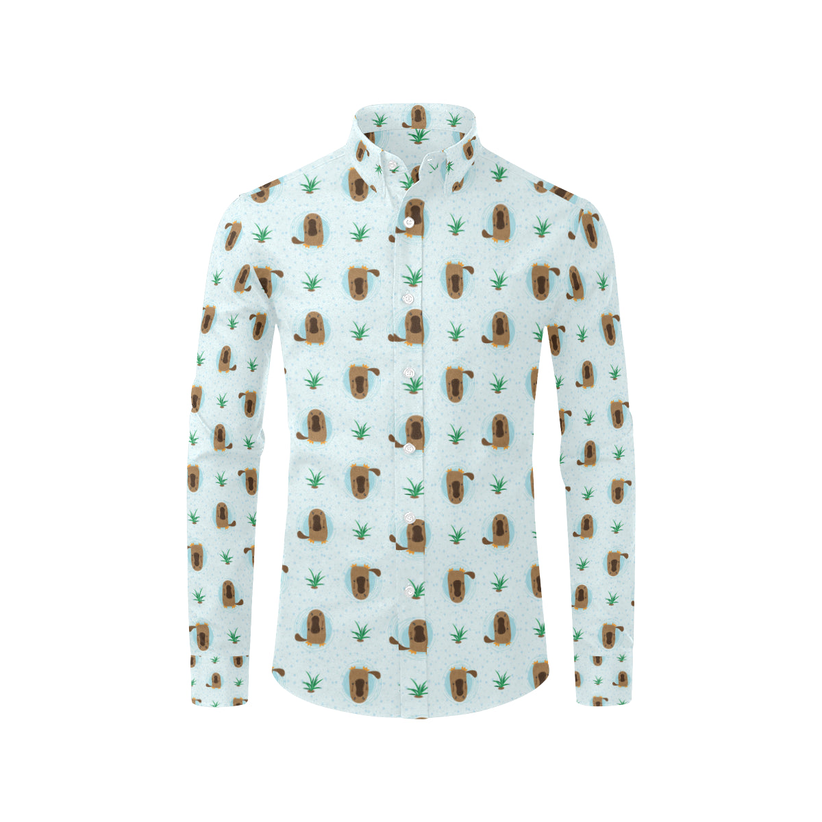 Platypus Pattern Print Design A04 Men's Long Sleeve Shirt