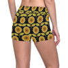 Sunflower Pattern Print Design SF015 Yoga Shorts