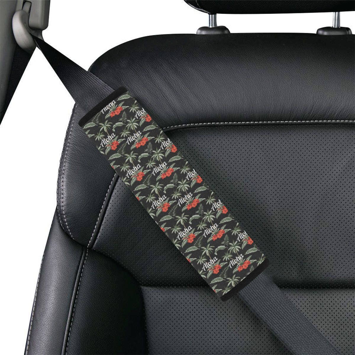 Aloha Palm Tree Design Themed Print Car Seat Belt Cover