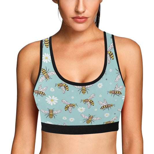 Bee Pattern Print Design BEE010 Sports Bra