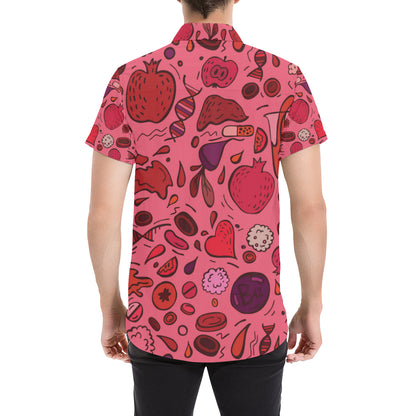 Phlebotomist Pattern Print Design A01 Men's Short Sleeve Button Up Shirt
