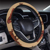 Brown Horse Print Pattern Steering Wheel Cover with Elastic Edge