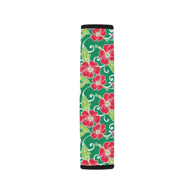 Red Hibiscus Pattern Print Design HB019 Car Seat Belt Cover