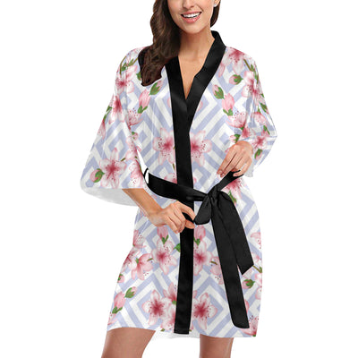 Cherry Blossom Pattern Print Design CB07 Women Kimono Robe