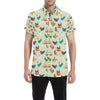 Chicken Pattern Print Design 07 Men's Short Sleeve Button Up Shirt