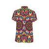 Kaleidoscope Pattern Print Design 02 Men's Short Sleeve Button Up Shirt