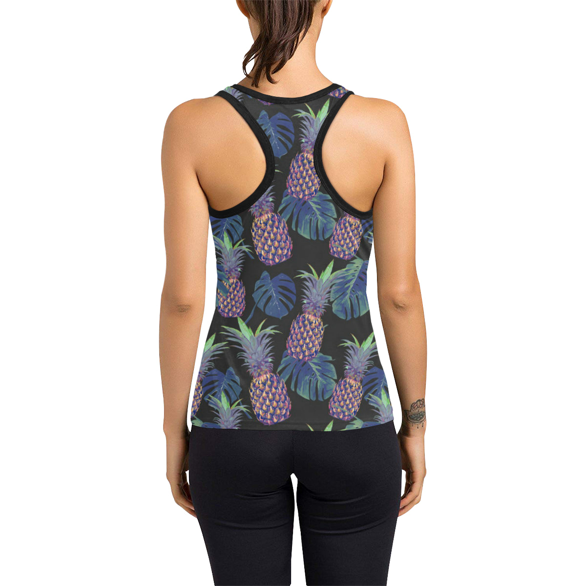 Pineapple Pattern Print Design PP04 Women's Racerback Tank Top