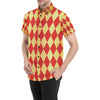 Harlequin Pattern Print Design 03 Men's Short Sleeve Button Up Shirt