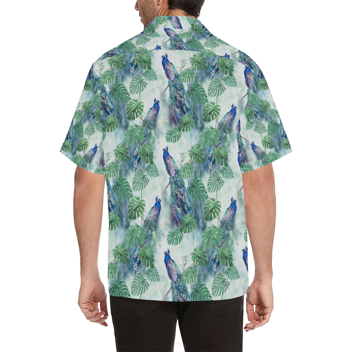 Peacock Pattern Print Design A02 Men's Hawaiian Shirt