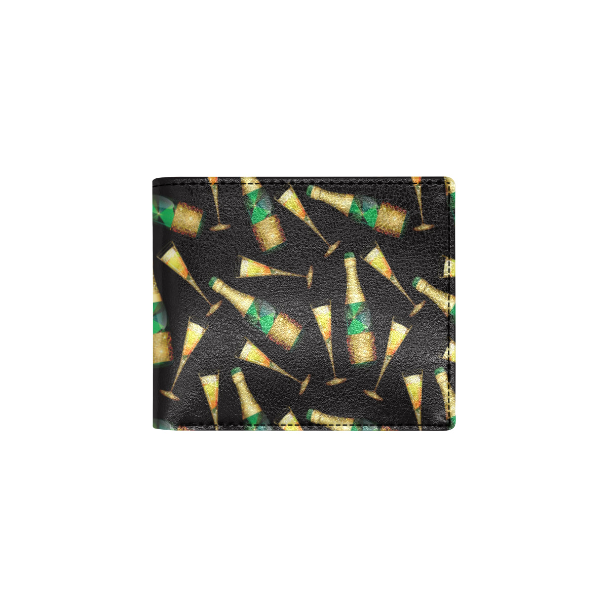 Champagne Pattern Print Design 02 Men's ID Card Wallet