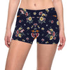 Summer Floral Pattern Print Design SF01 Yoga Shorts